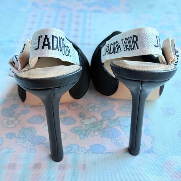 Dior J'adior Black Noir Shoes Slingback High Heel - Picture 8 of 8